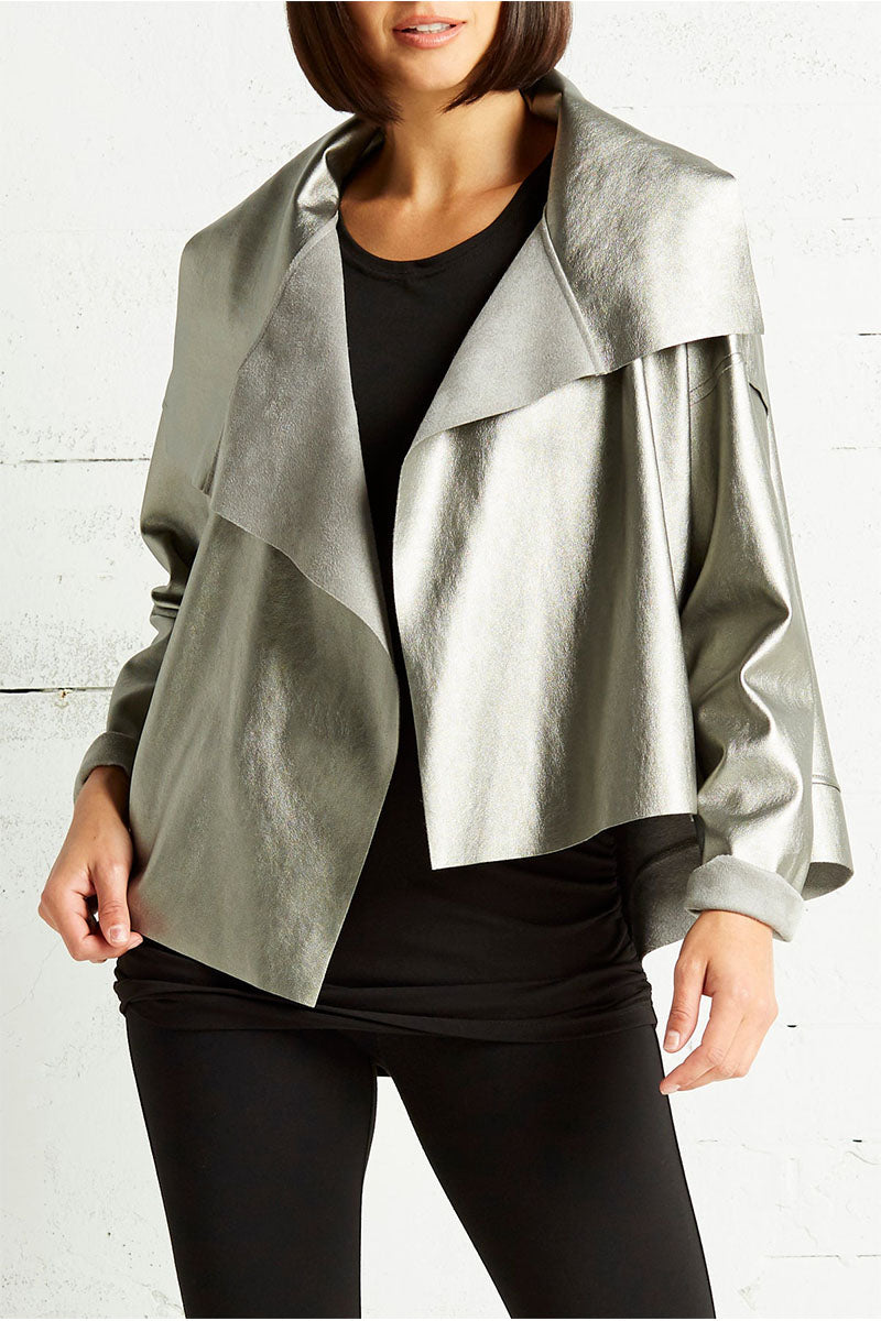 CROPPED ASYMMETRICAL LEATHER JACKET