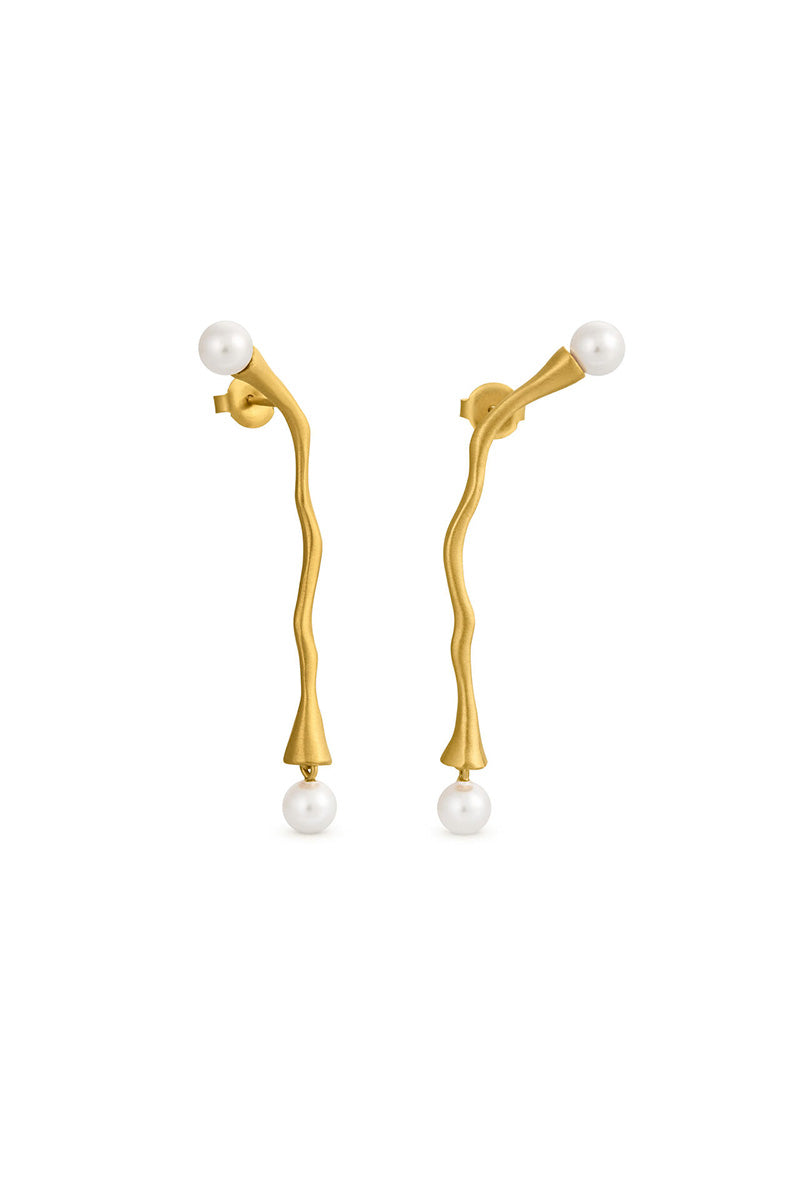 ECLAT LONG STUD WITH PEARL