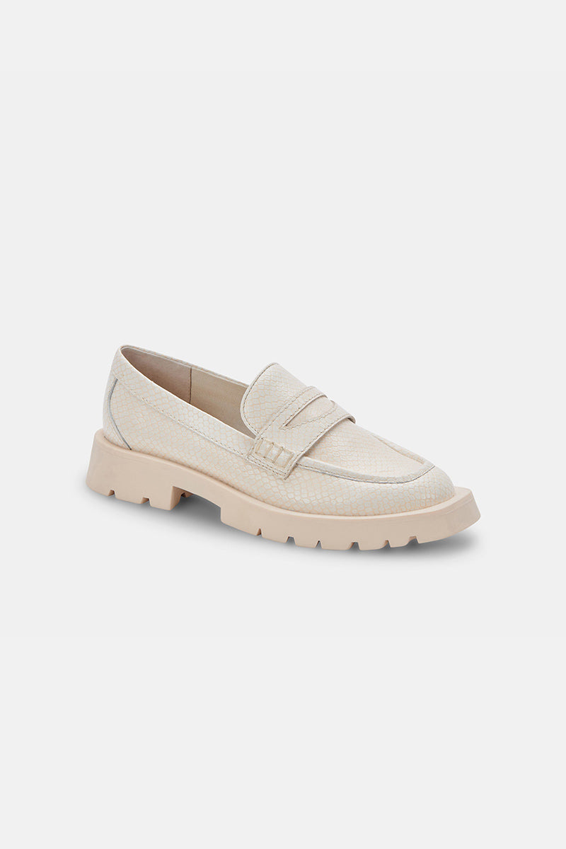 ELIAS EMBOSSED LEATHER WIDE FLATS
