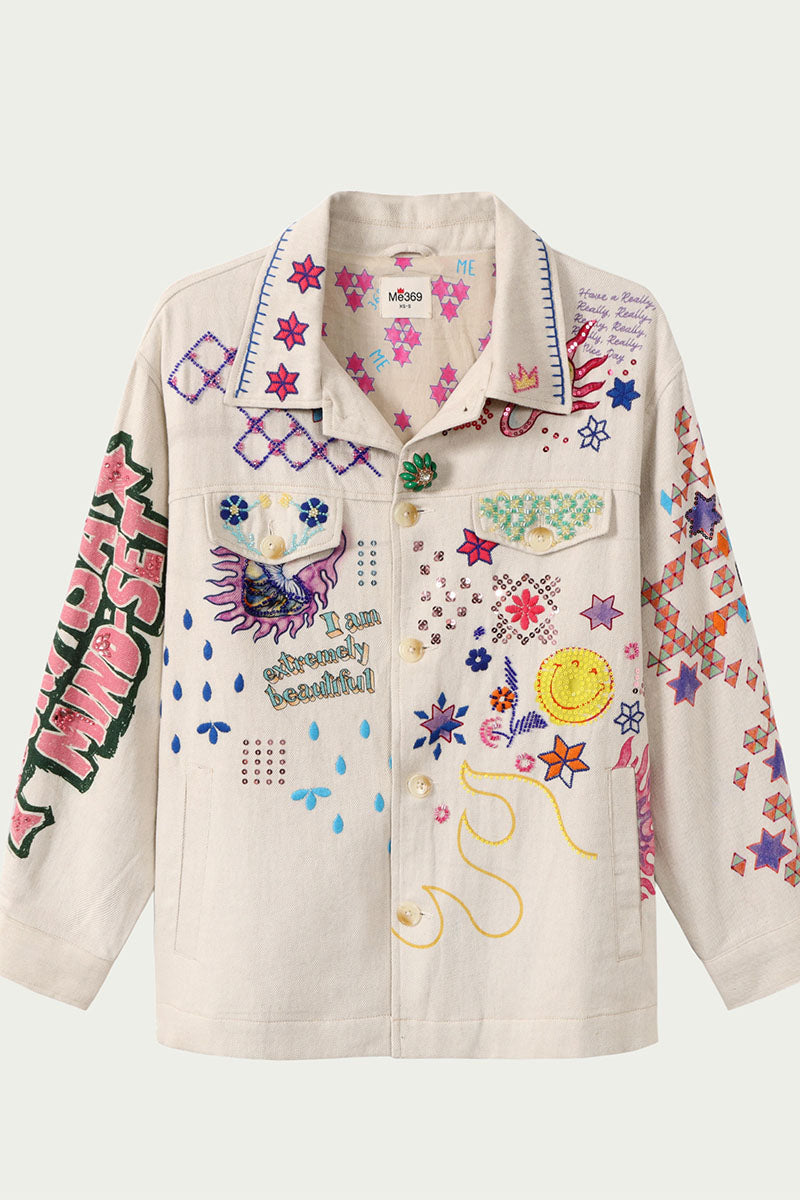 BRIANN EMBROIDERED DENIM JACKET