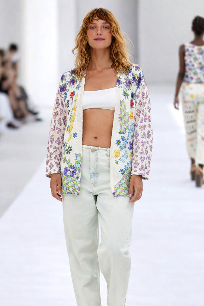 MYKONOS PRINTED CARDIGAN
