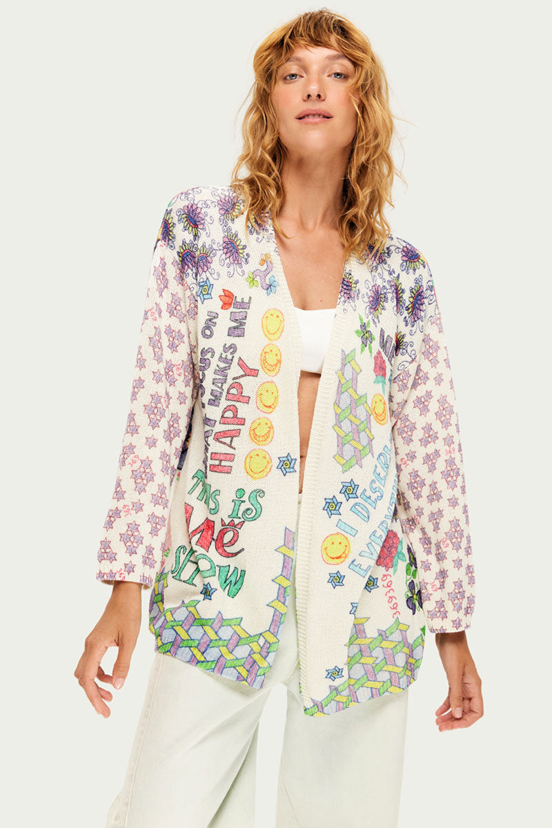 MYKONOS PRINTED CARDIGAN