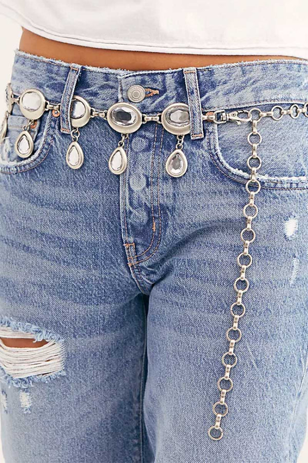 インムード　CHAIN SV BELT STREETS AHEAD - Lennon Crystal Chain Belt - Tuni
