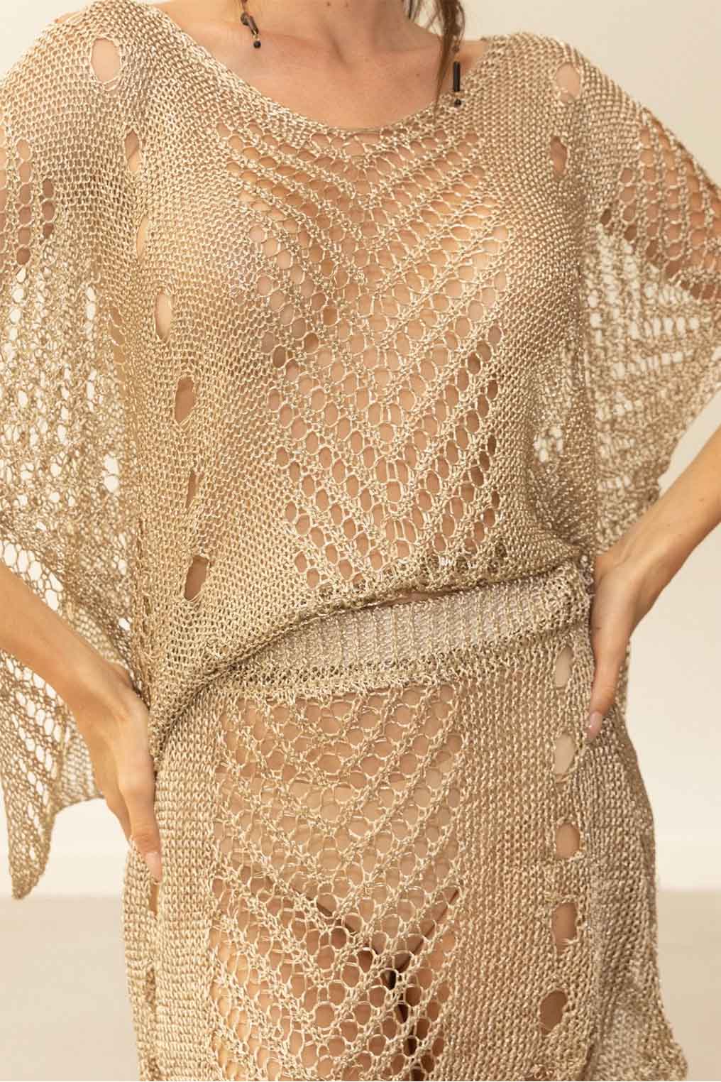 VITA METALLIC SHORT PONCHO
