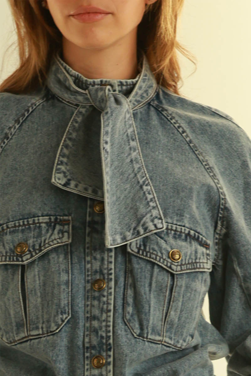 ISLA TIE-NECK SHIRT