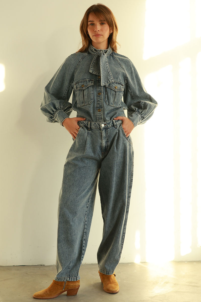 ISLA TIE-NECK SHIRT