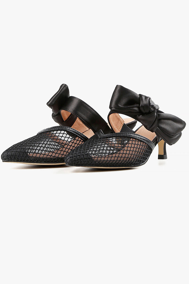 MESH KITTEN HEEL