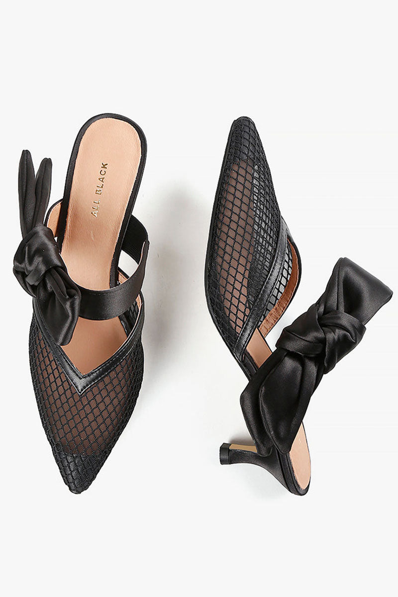MESH KITTEN HEEL