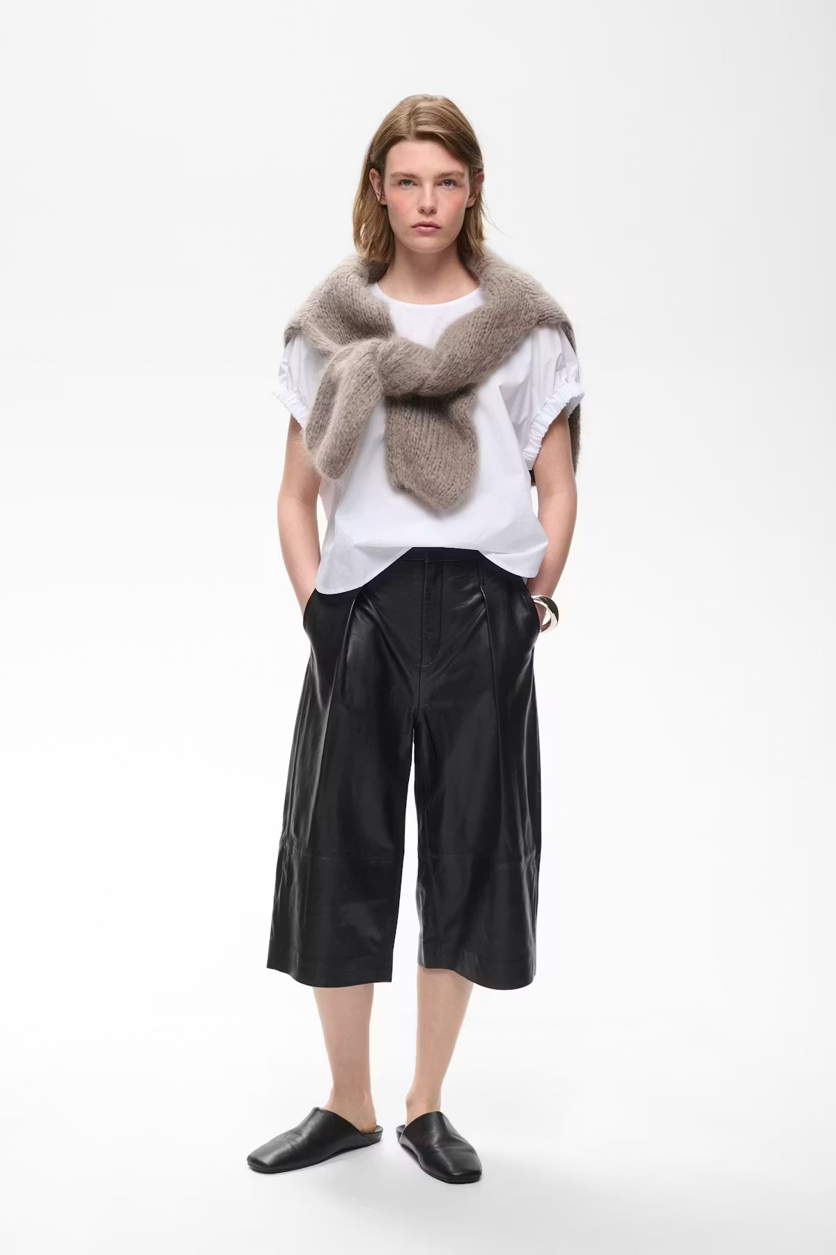 CELINAH LEATHER CULOTTE PANT