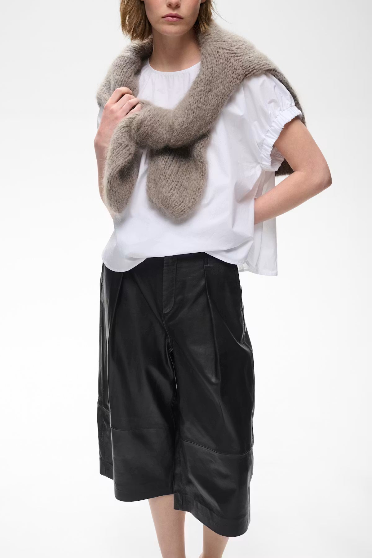 CELINAH LEATHER CULOTTE PANT