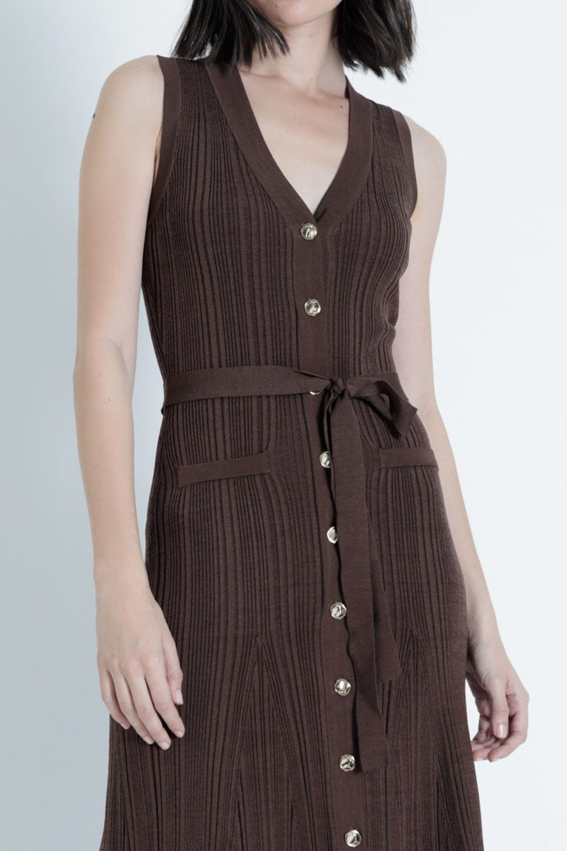 Valeria Knit Maxi Dress Chocolate Brown / Xs