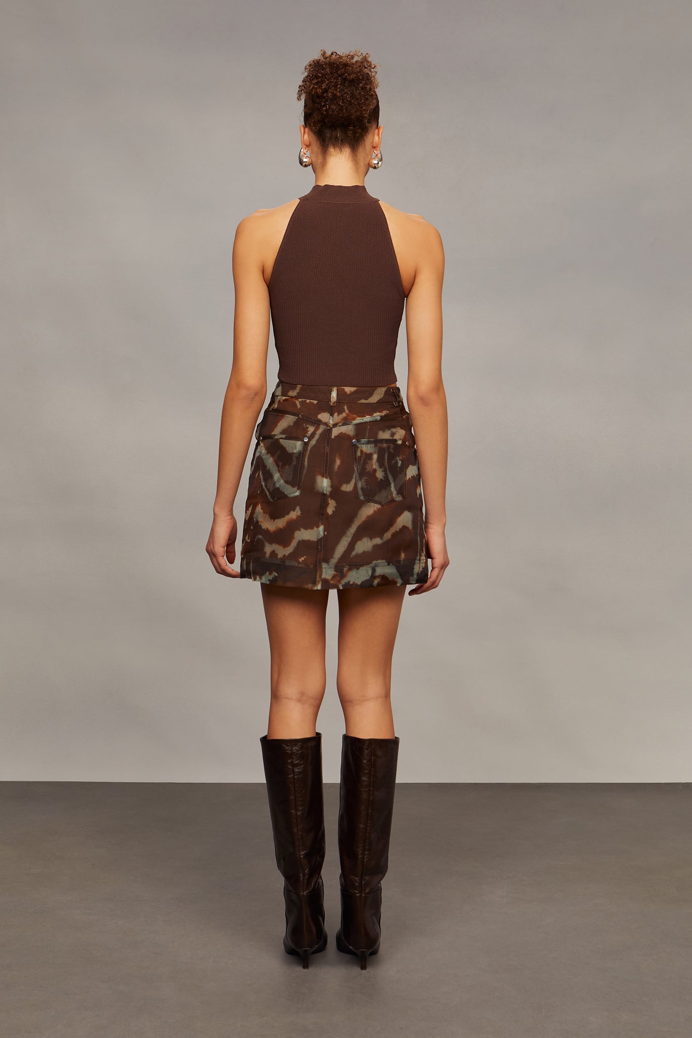 KATHY SHEER SILK MINI SKIRT