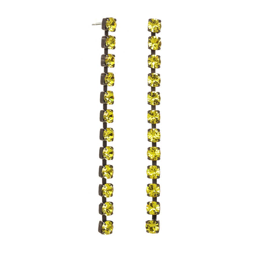 Berenike Earrings in Antique Gold / Clear: Yellow