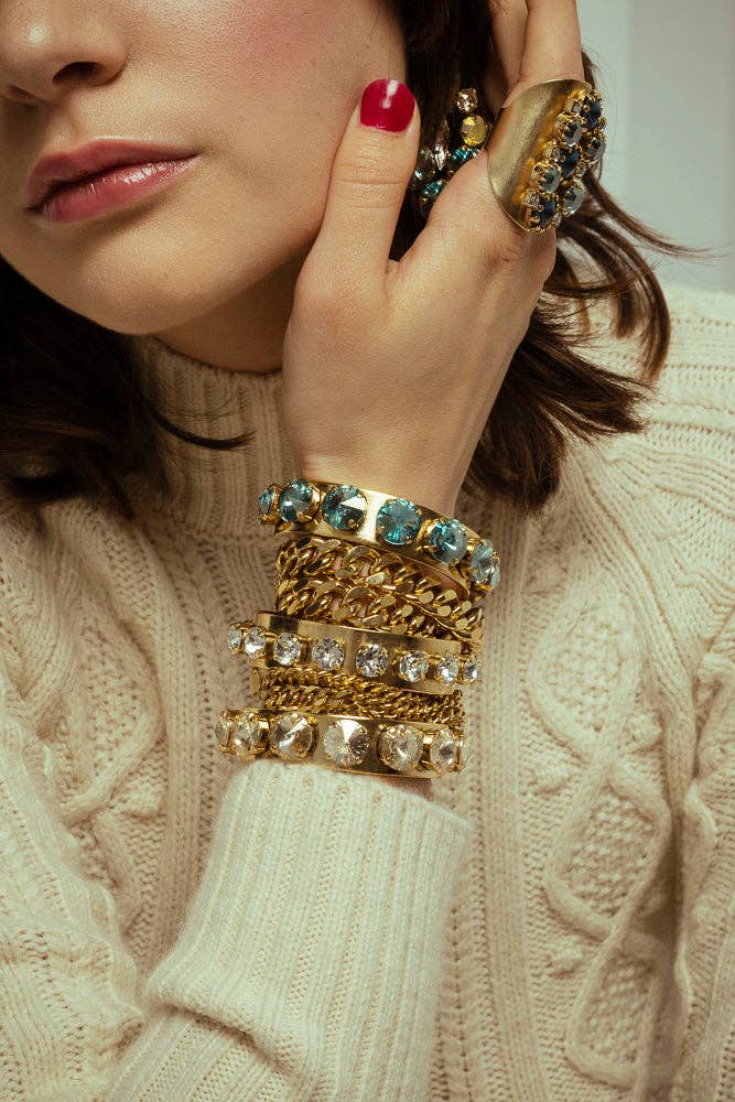 Jeri Double Row Bracelet: Antique Gold