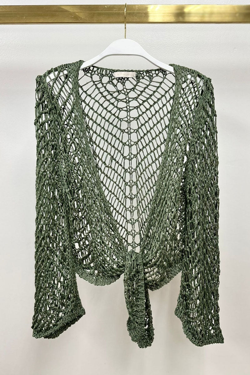 OPEN KNIT CROCHET TOP