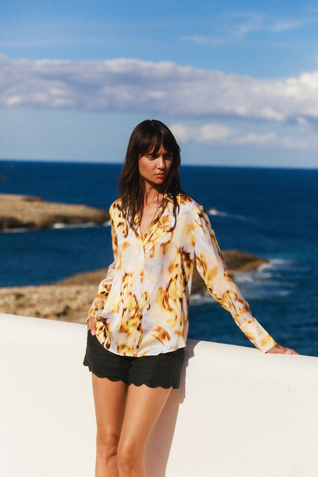 DARIA FRENCH CUFF SILK BLOUSE
