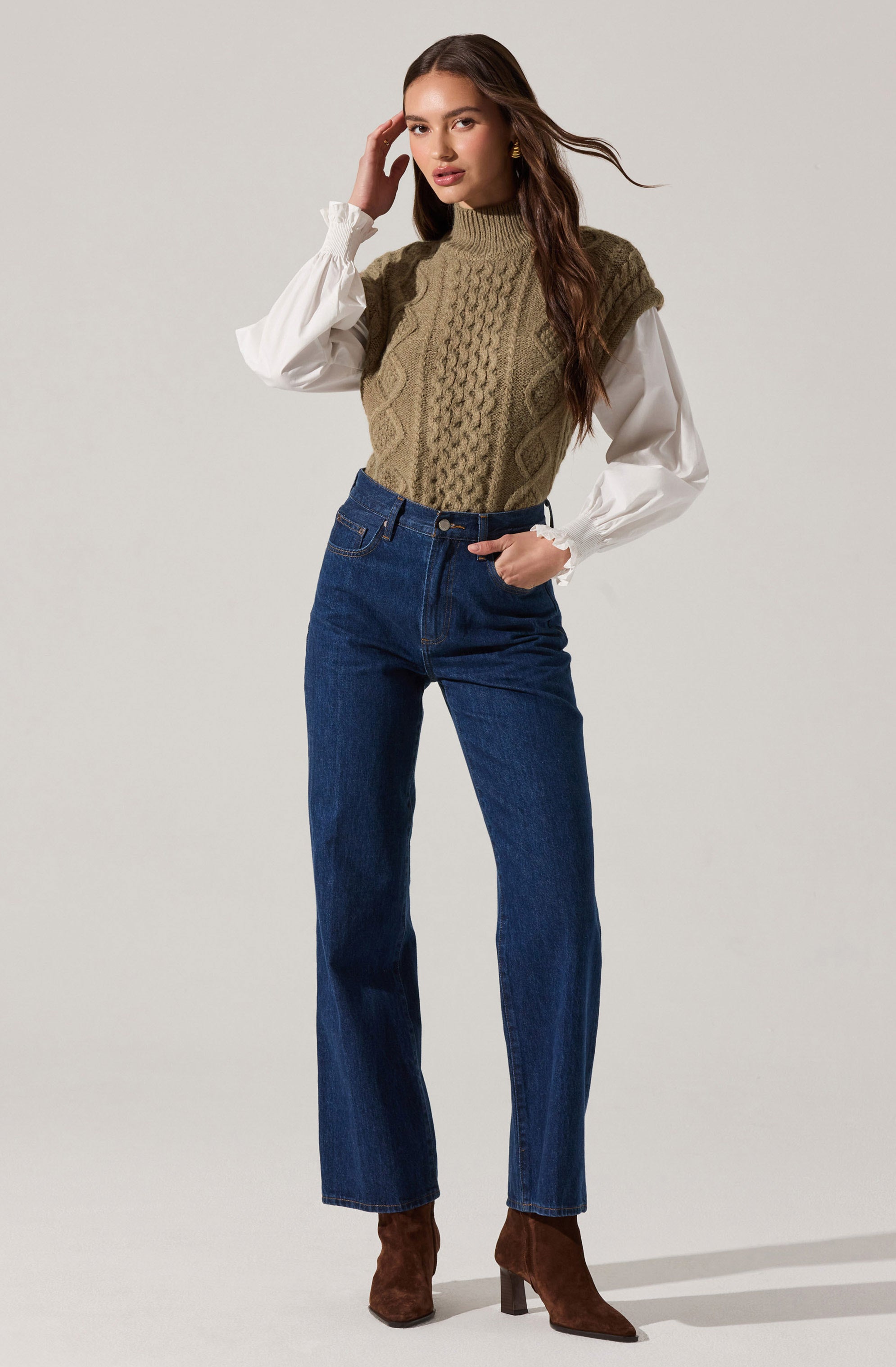 ANGELINE MIXED MEDIA SWEATER