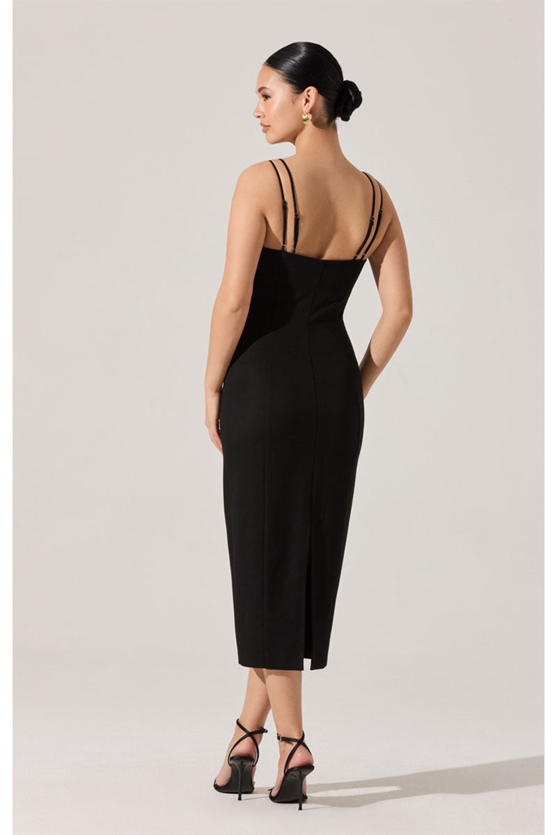 ASTR The Label | Allura Peekaboo Lace Midi Dress in Black | Size M ASTR The Label | Allura Peekaboo Lace Midi Dress in Black | Size M