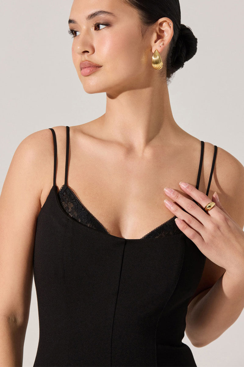 astr black dress ASTR the Label Womens Lace Mini Cocktail and Party Dress Black M