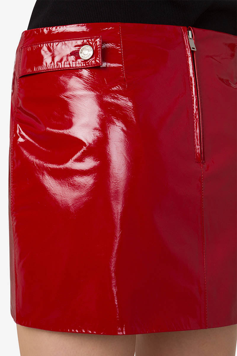 PATENT LEATHER MINI SKIRT