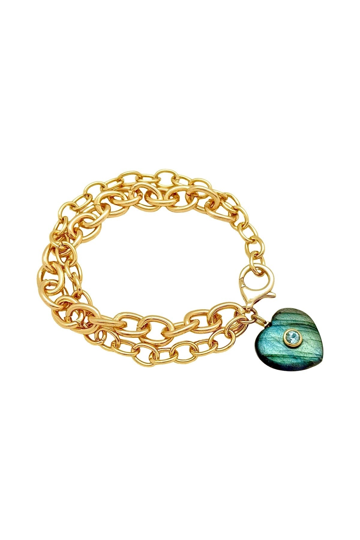 DOUBLE CHAIN BRACELET W/ CZ
