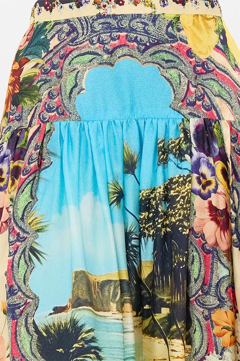 BATHING BOMBSHELL FITTED WAIST GATHERED SKIRT