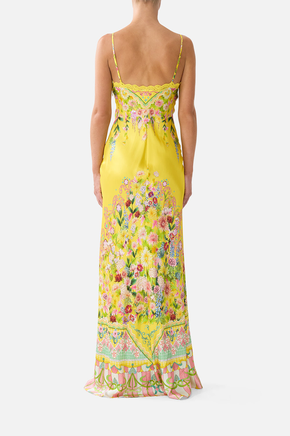 BIAS SLIP DRESS W/ LACE EDGE