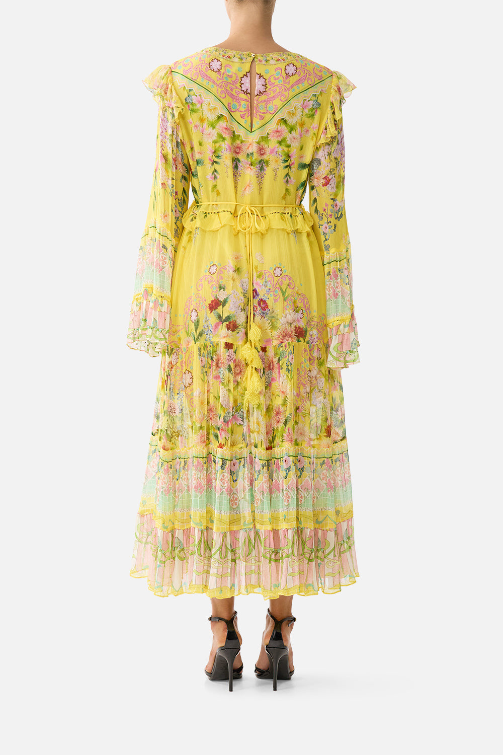 TIERED MIDI W/ WAIST RUFFLE