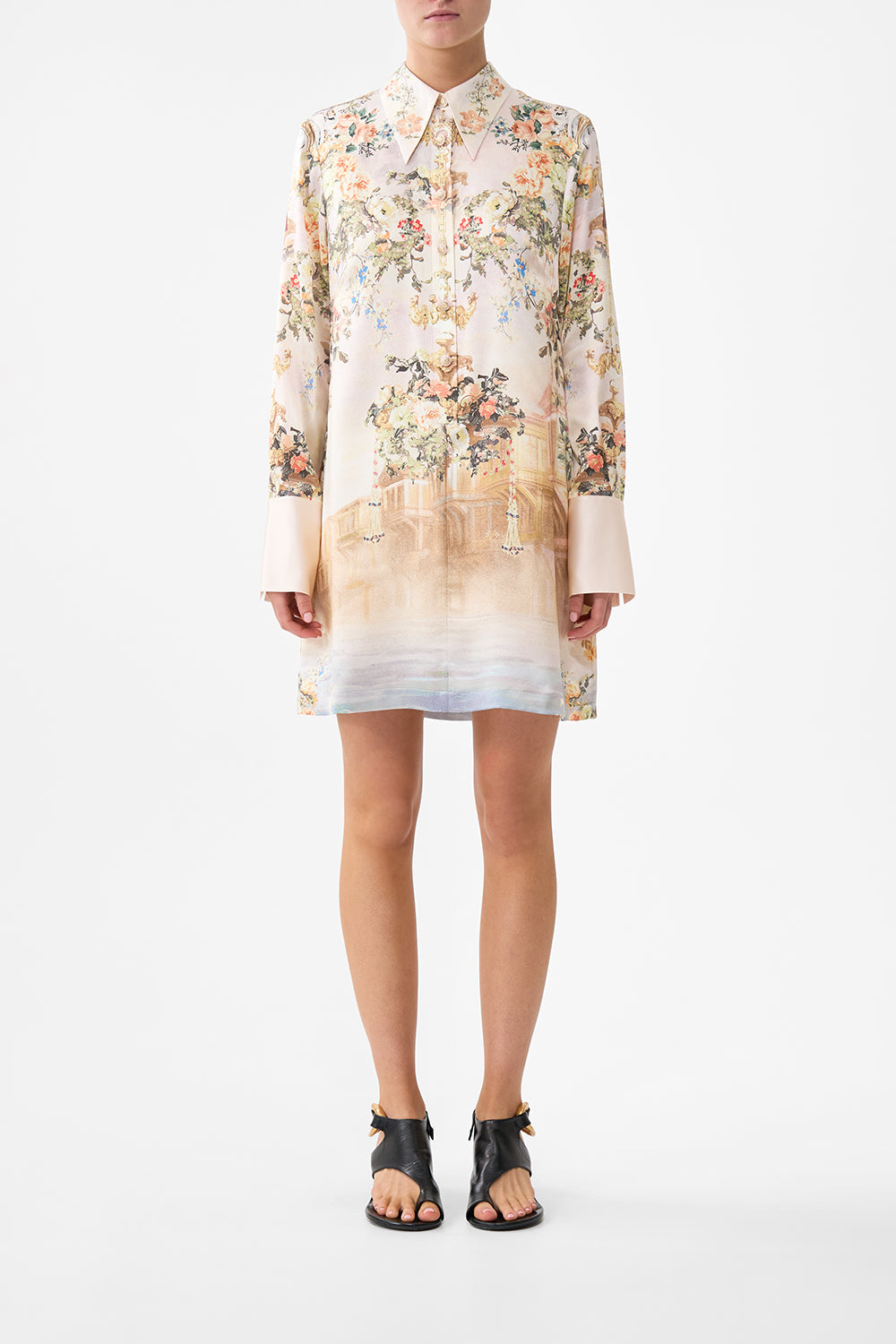 Camilla Mini Shirt Dress in Pink - Size L Camilla Mini Shirt Dress in Pink - Size L