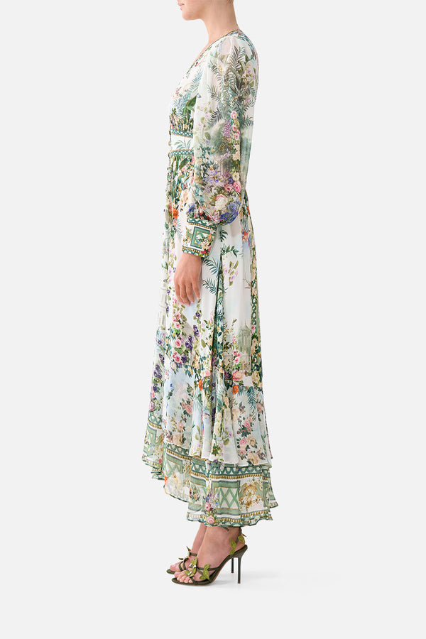 LONG BUTTON FRONT DRESS