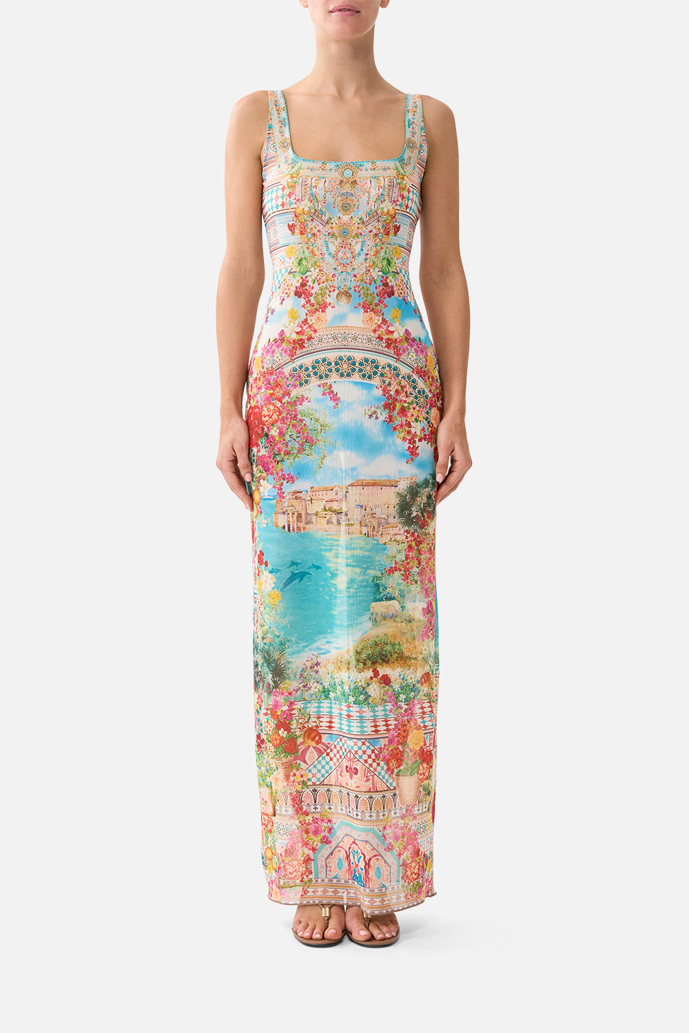 SQUARE NECK BEACH MAXI DRESS