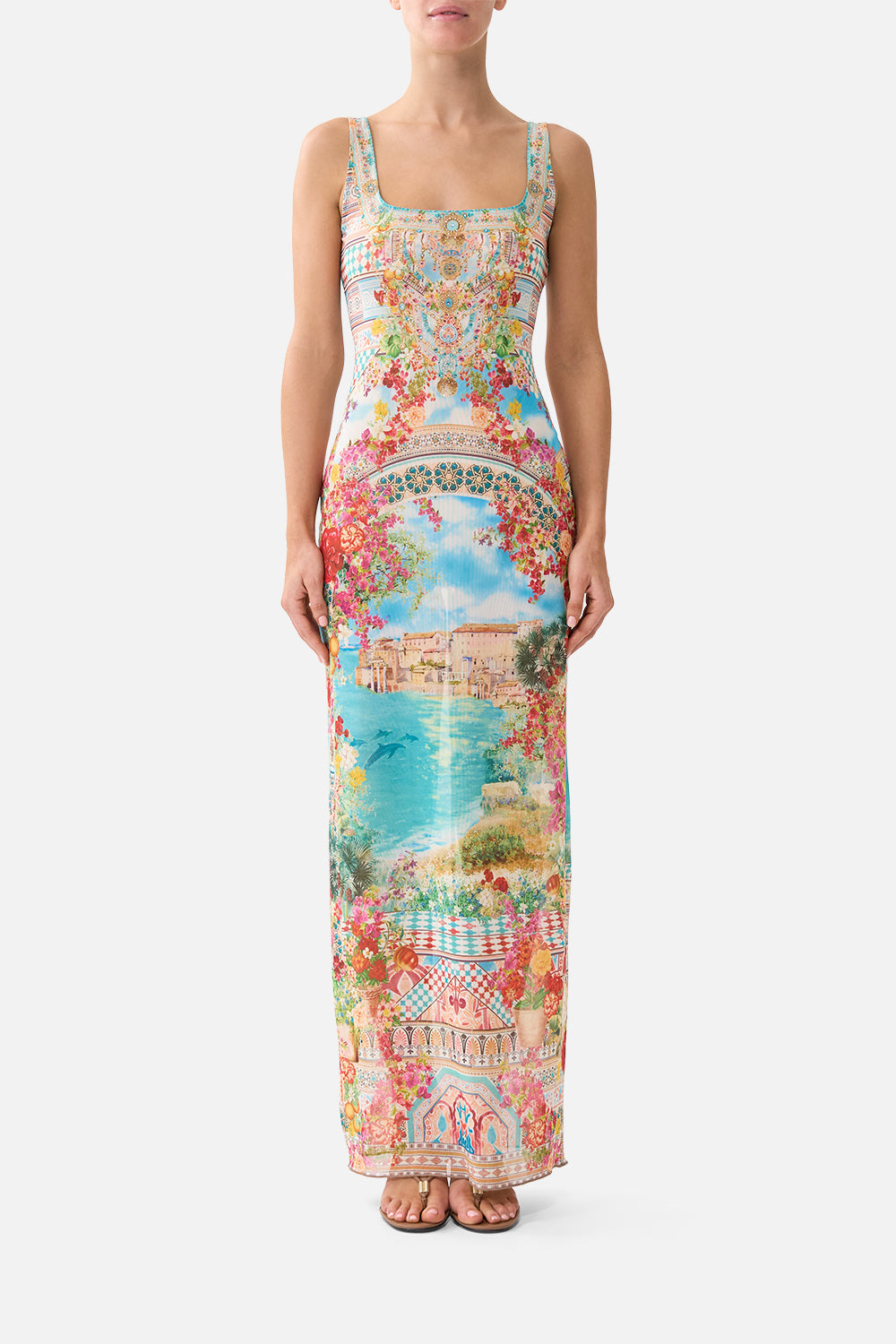 SQUARE NECK BEACH MAXI DRESS
