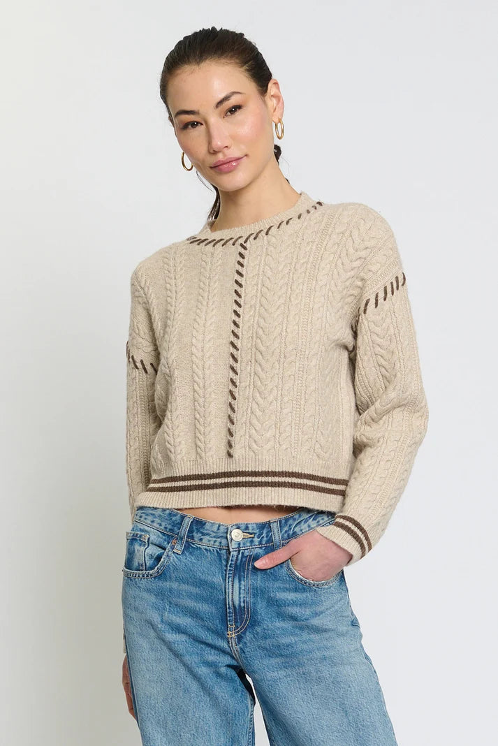 PHOEBE PATCHWORK CROP SWEATER