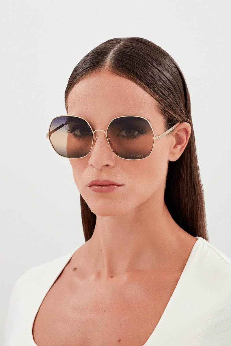 CHLOE SOFT HEXAGONAL SUNGLASSES