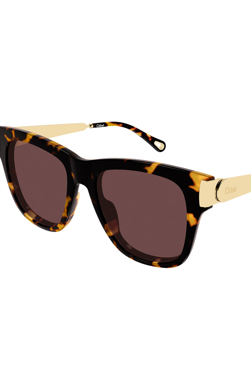 CHLOE BOLD TEMPLE WAYFARER SUNGLASSES