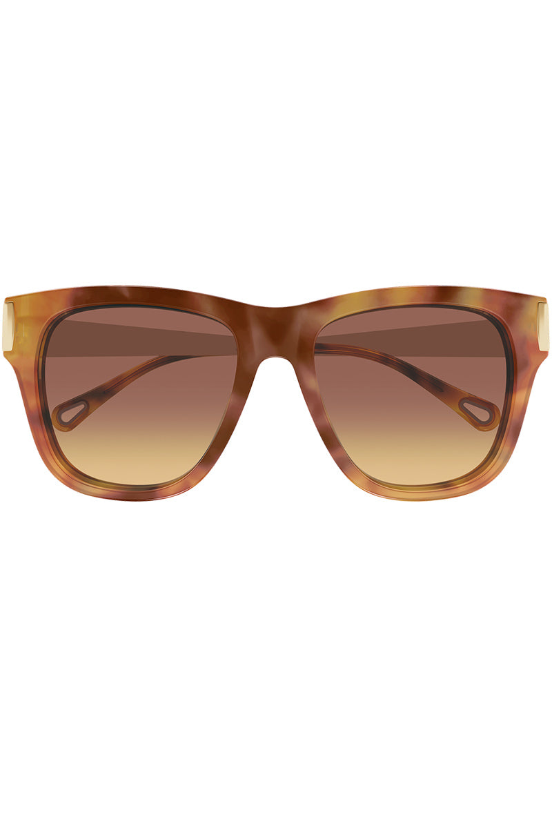 CHLOE BOLD TEMPLE WAYFARER SUNGLASSES
