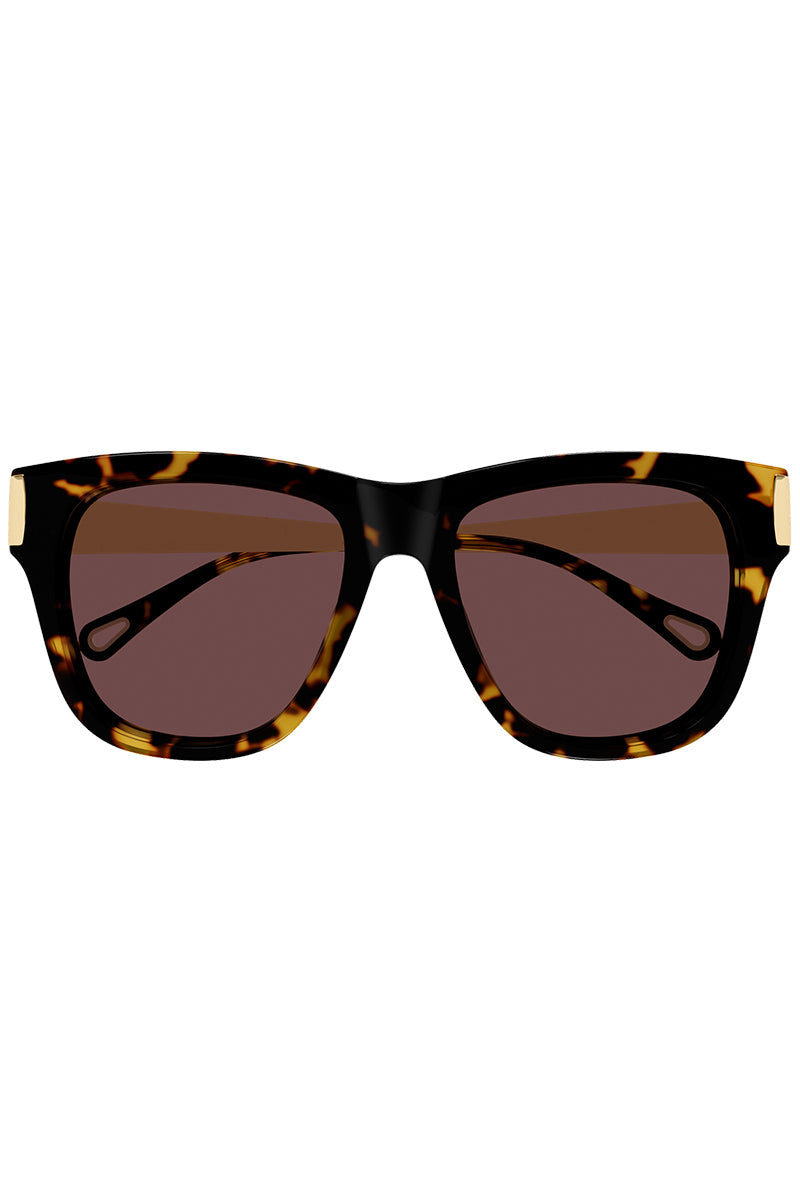 CHLOE BOLD TEMPLE WAYFARER SUNGLASSES