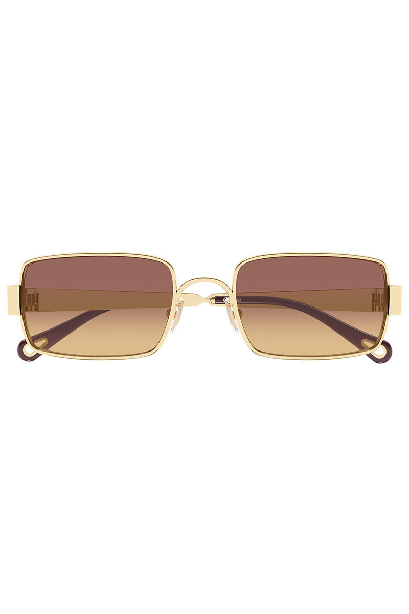 CHLOE BOLD TEMPLE RECTANGULAR SUNGLASSES