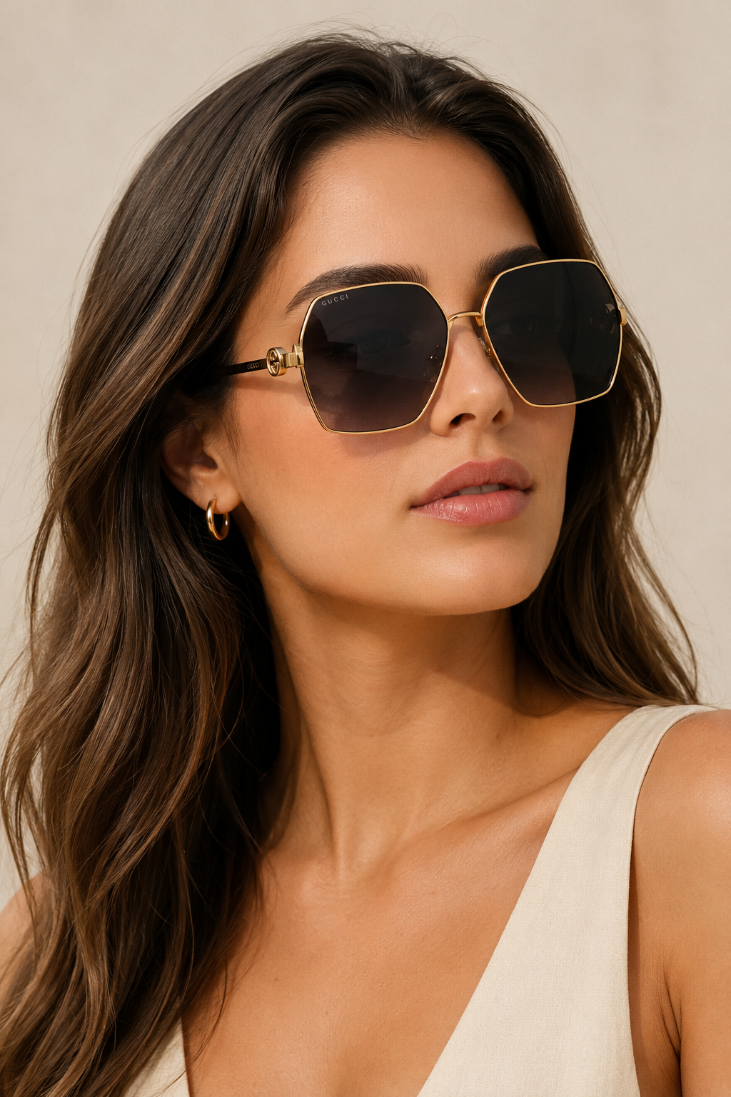 INTERLOCKING GG METAL SUNGLASSES