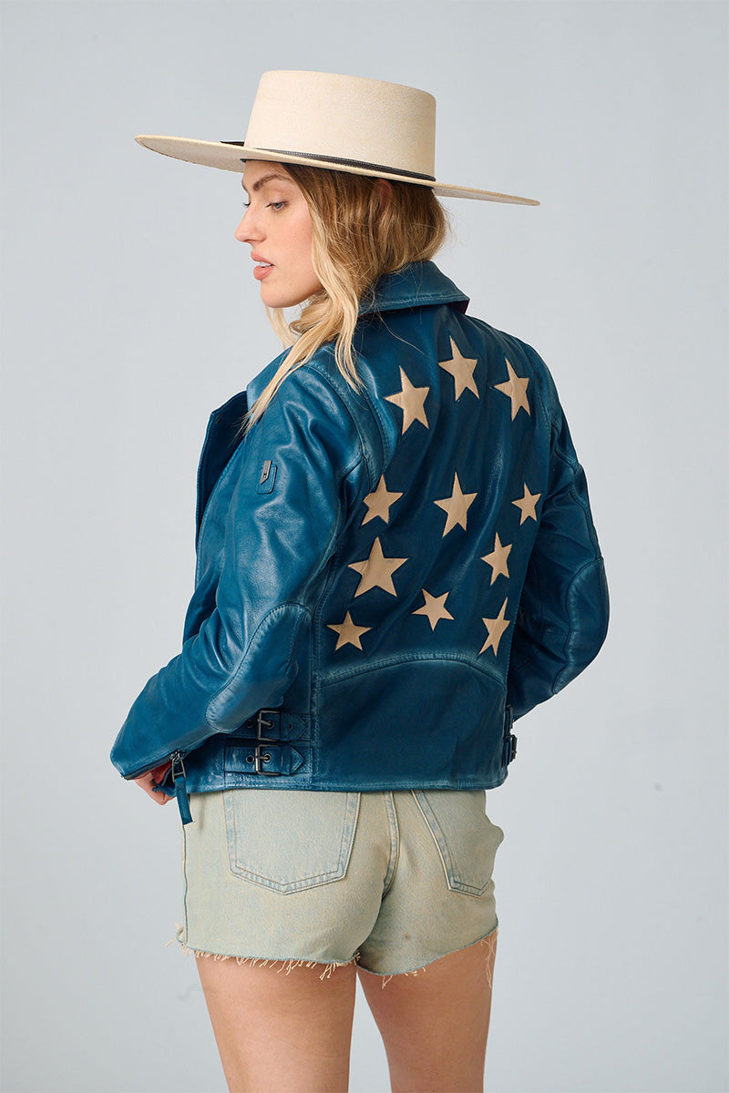 CHRISTY RF STARS LEATHER JACKET