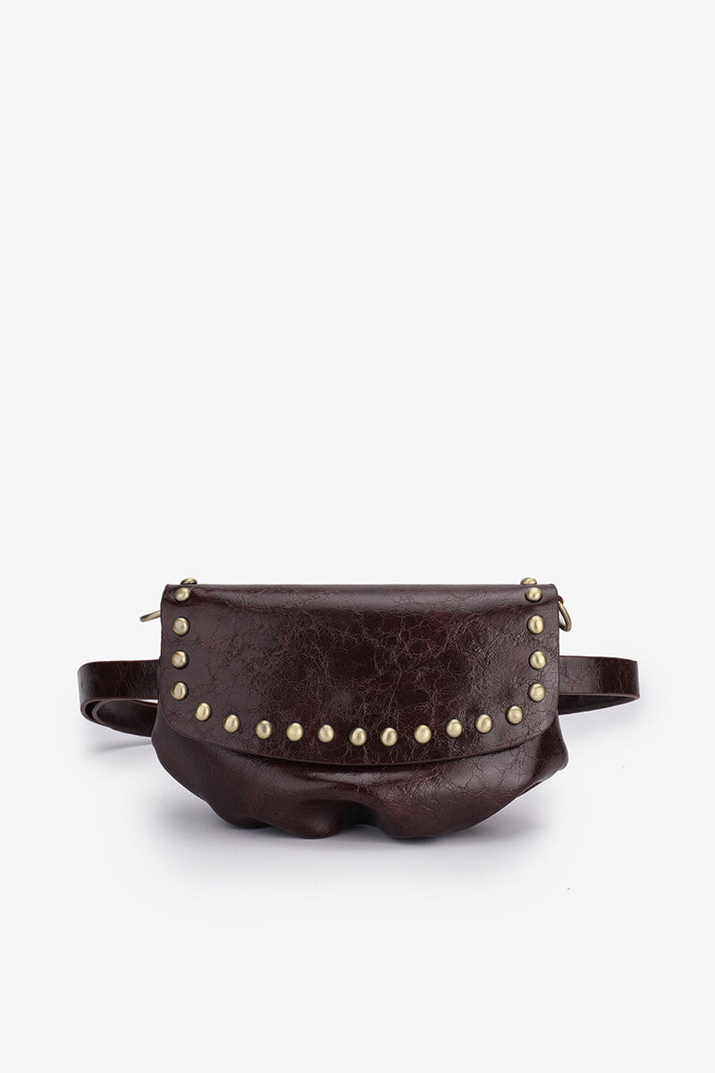 ETTA WAXED STUDDED BELT BAG