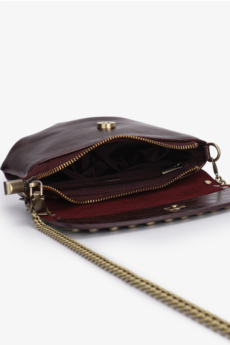 ETTA WAXED STUDDED BELT BAG