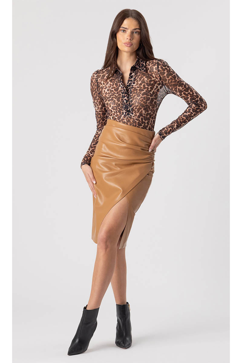 GINA VEGAN LEATHER SKIRT