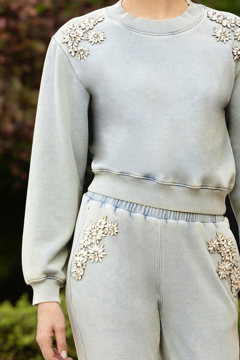 JULIE CRYSTAL PATCH SWEATSHIRT
