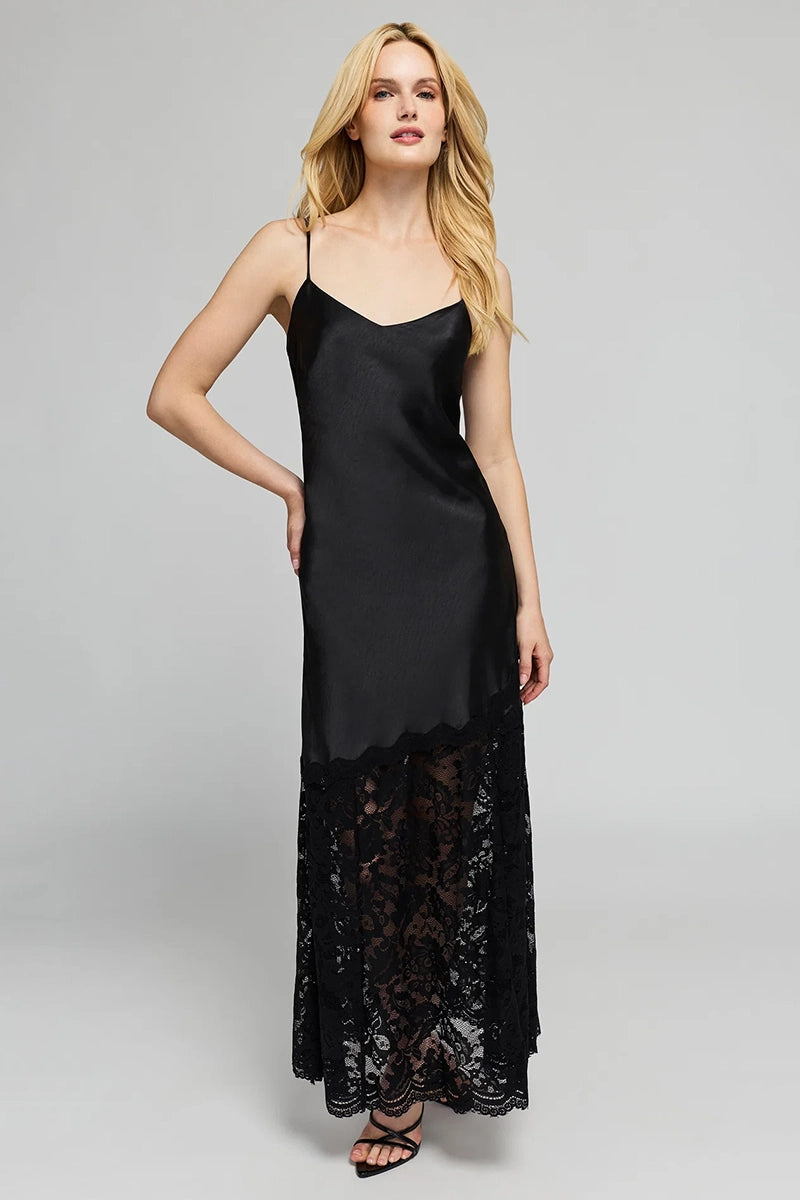 PEGGY LACE COMBO SATIN DRESS