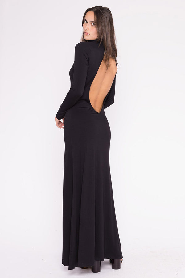 BACKLESS TURTLENECK DRESS