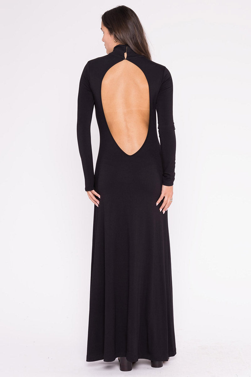 BACKLESS TURTLENECK DRESS
