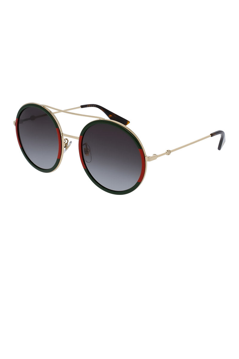 GUCCI ROUND FRAME METAL SUNGLASSES - GG0061S