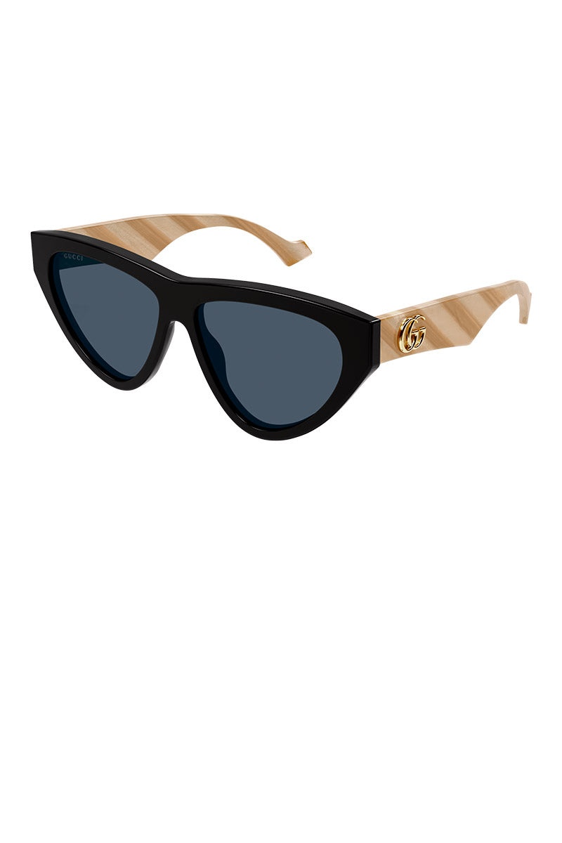 gucci black classic logo cat eye sunglasses