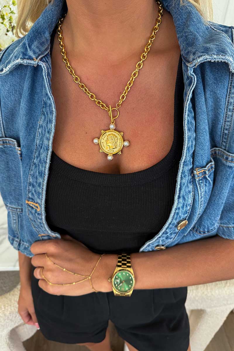 LARGE COIN PEARL NECKLACE